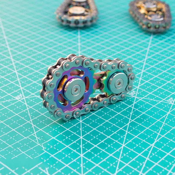 Chain Fidget Spinner - draagbaar stress-speelgoed met kalmerend geluid, compact ontwerp, roestvrij staal, verkrijgbaar in meerdere kleuren
