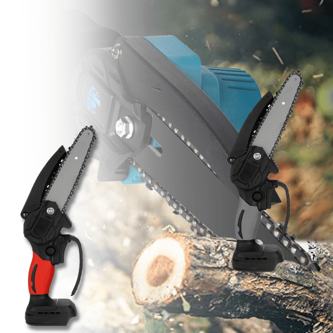 Lichtgewicht elektrische minikettingzaag, 1200W motor, bediening met één hand, zaagt takken tot 12 cm, compatibel met 18V Makita batterijen