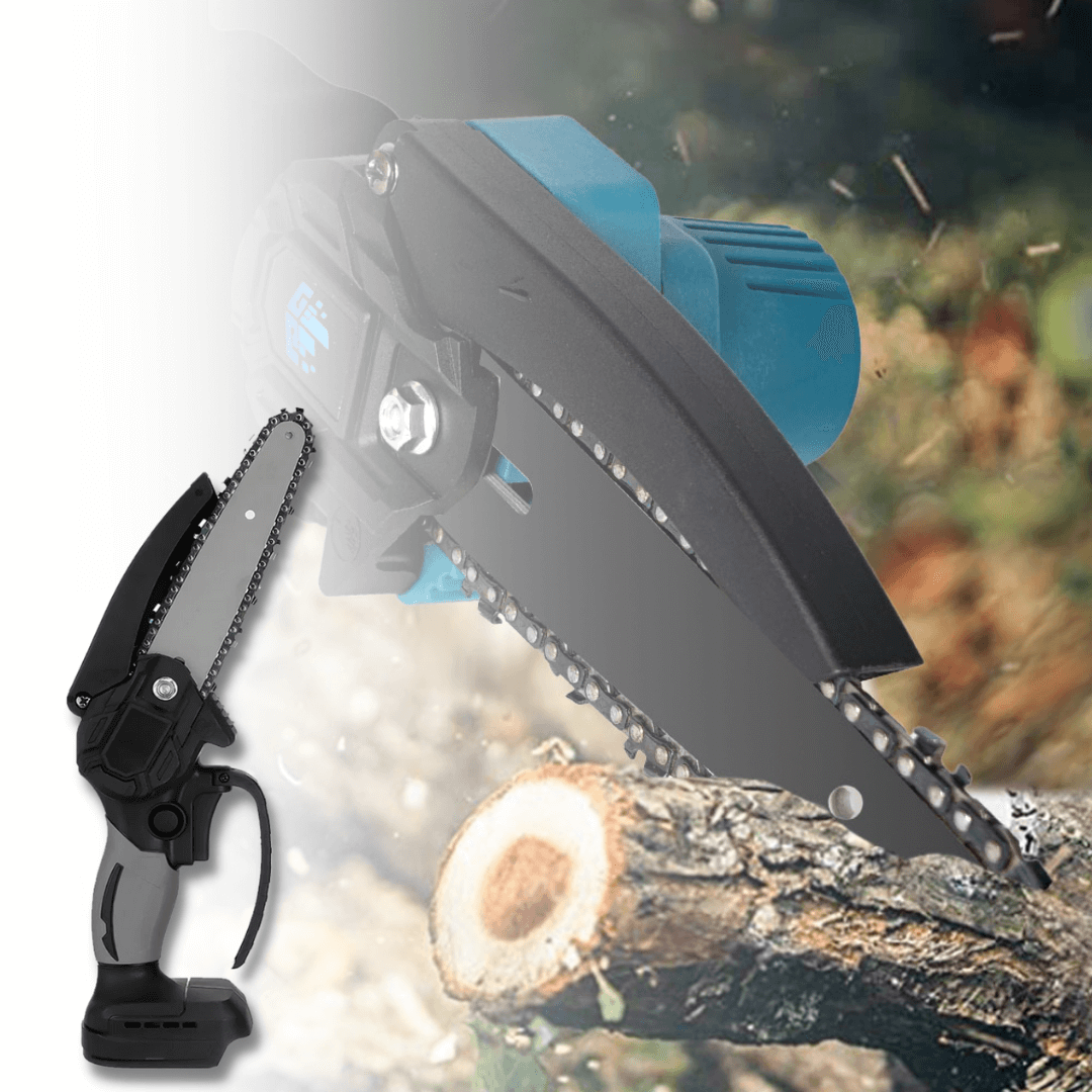 Lichtgewicht elektrische minikettingzaag, 1200W motor, bediening met één hand, zaagt takken tot 12 cm, compatibel met 18V Makita batterijen