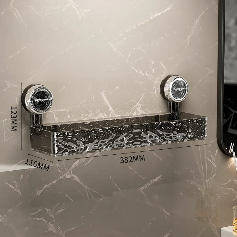NordicGrip Wall Shelf – No-Drill, Suction Cup Mounted Organizer for Bathroom, Kitchen, and Office