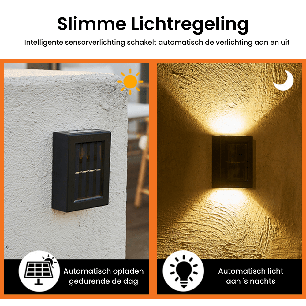 Solar LED-Muurlampen - Waterdichte Draadloze Tuinverlichting voor Buitengebruik, Eenvoudige Installatie Solar Lamp