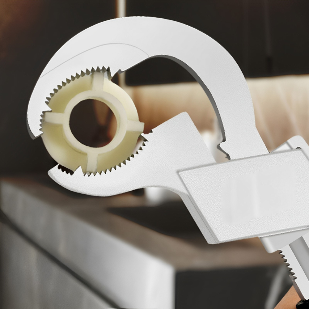 Multifunctionele sanitaire sleutel met verwisselbare koppen - Ergonomisch ontwerp voor loodgieterswerkzaamheden, duurzame aluminiumlegering, 27 cm lang