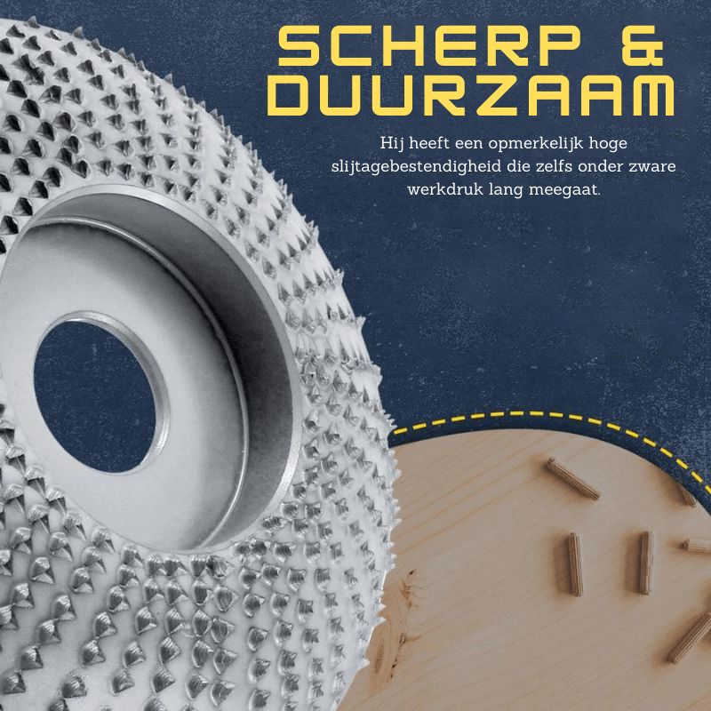 Multifunctionele houtslijpschijf - 100mm stalen hulpstuk voor haakse slijpmachines, lichtgewicht en universele pasvorm