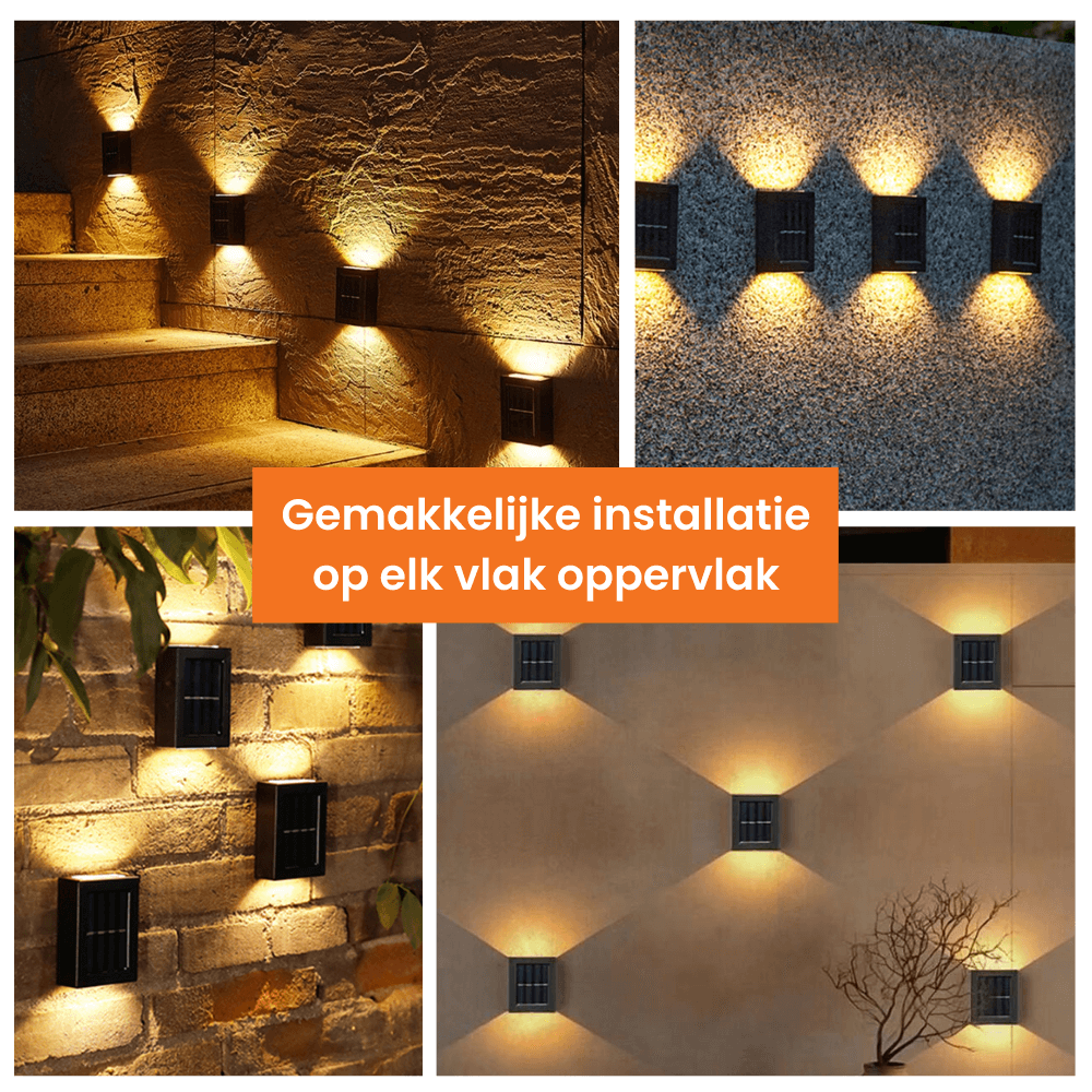 Solar LED-Muurlampen - Waterdichte Draadloze Tuinverlichting voor Buitengebruik, Eenvoudige Installatie Solar Lamp