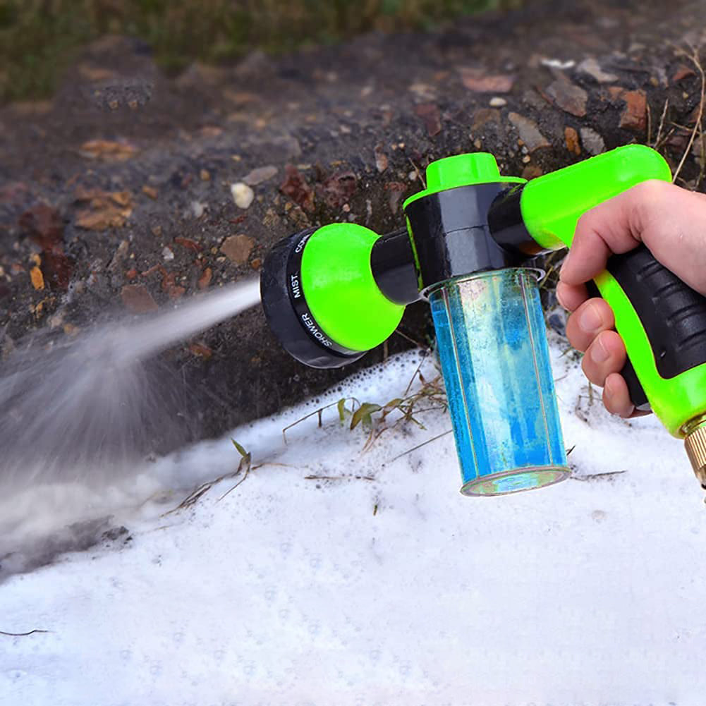 Multi-Mode Schuimpistool met 100ml Reservoir - 8 Spuitinstellingen voor Tuinslang, Hogedrukreiniging tot 10 Meter