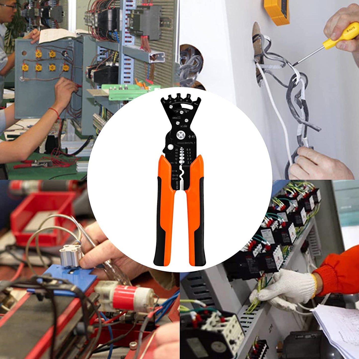 5-in-1 multifunctioneel gereedschap voor elektrische werkzaamheden - draadafstriptang, kniptang, crimper en buigmachine in duurzaam chroom-vanadiumstaal