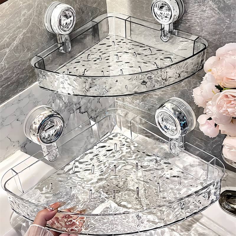 NordicGrip Wall Shelf – No-Drill, Suction Cup Mounted Organizer for Bathroom, Kitchen, and Office