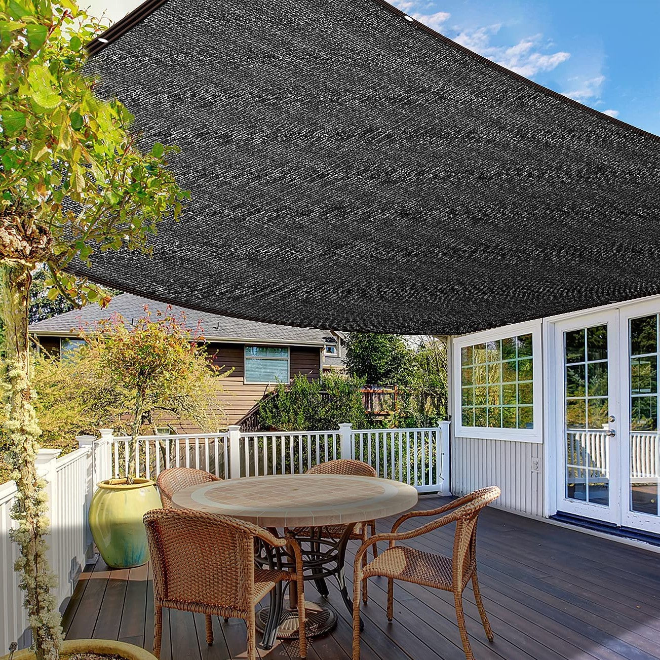 Instant Shade Zonnescherm - Weerbestendige buitenluifel met 90% UV-bescherming voor tuin, zwembad en auto