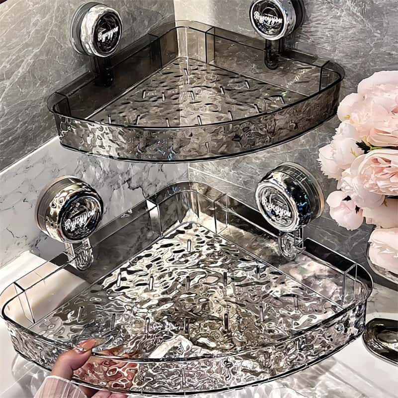 NordicGrip Wall Shelf – No-Drill, Suction Cup Mounted Organizer for Bathroom, Kitchen, and Office