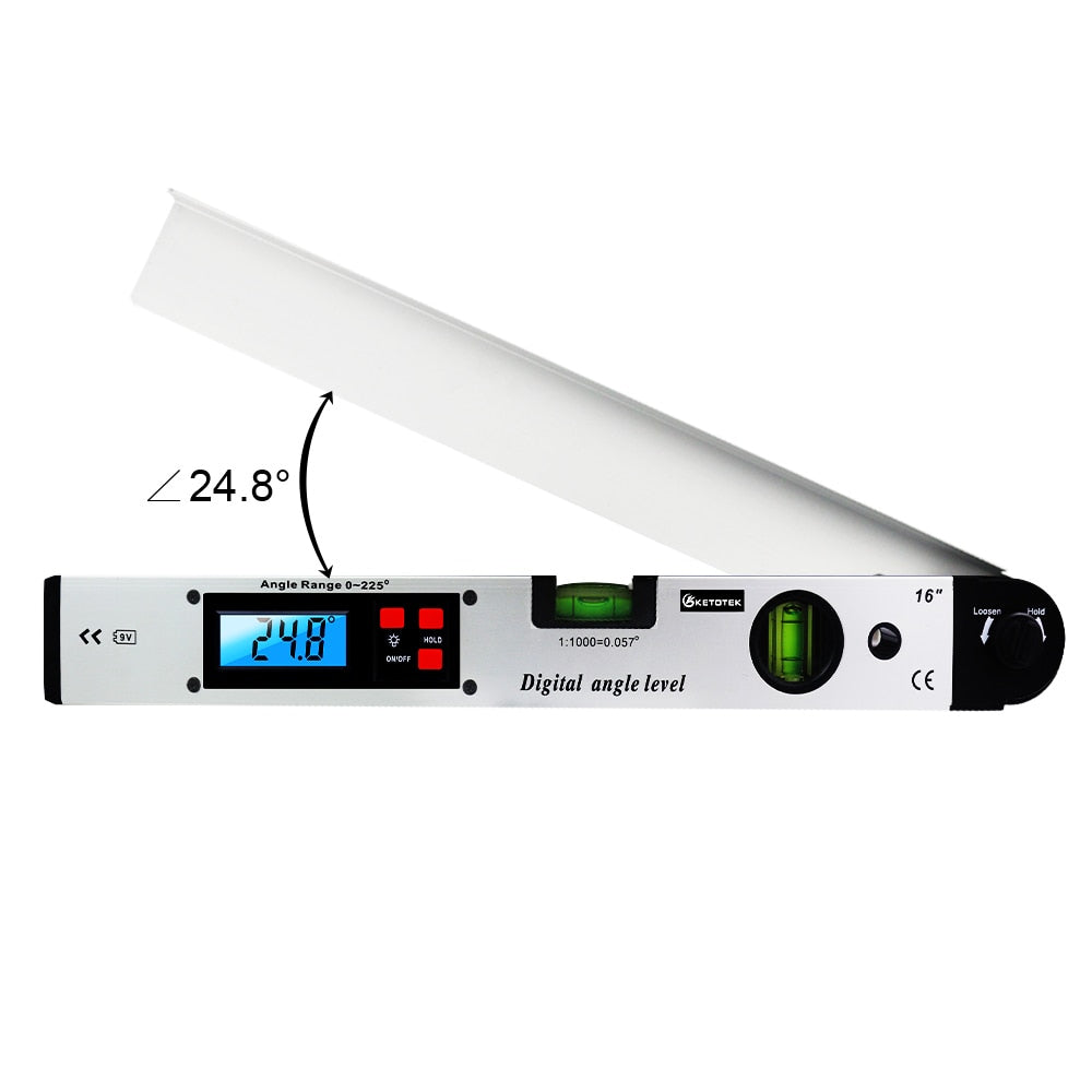 Digitale hoekmeter - precisiemeetinstrument met een bereik van 0° tot 225° en een nauwkeurigheid van ±0,5° voor houtbewerking en doe-het-zelfprojecten