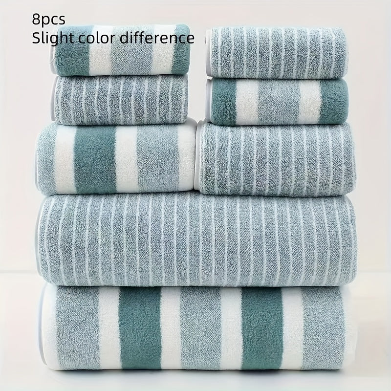 Luxury Coral Bath Towel Set – Ultra-Soft, Quick-Drying 8-Piece Set for Spa-Like Comfort and Superior Absorption