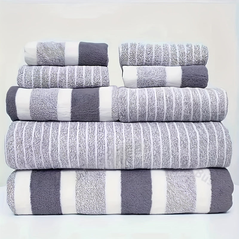 Luxury Coral Bath Towel Set – Ultra-Soft, Quick-Drying 8-Piece Set for Spa-Like Comfort and Superior Absorption