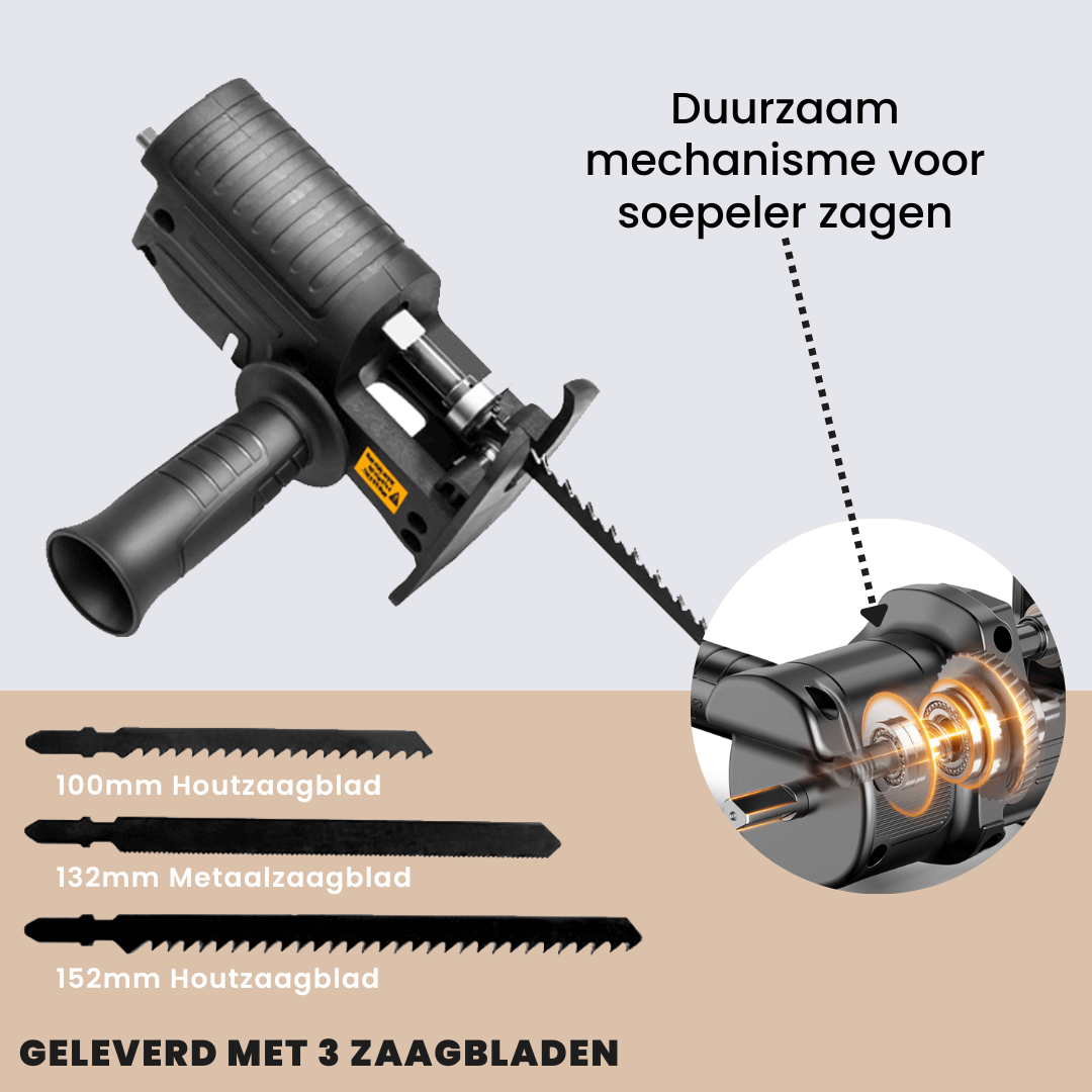 Booradapter voor Reciprozaagconversie - Veelzijdig en duurzaam, compatibel met de meeste elektrische zagen