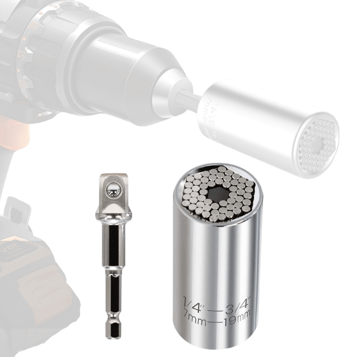 Supersocket universele dopsleuteladapter - 7mm naar 19mm zelfinstellend gereedschap voor doe-het-zelf, auto- en thuisreparaties