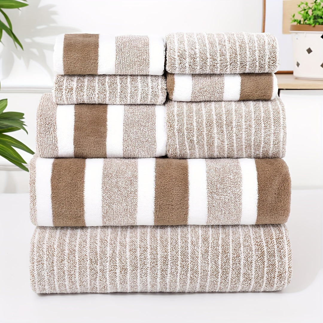 Luxury Coral Bath Towel Set – Ultra-Soft, Quick-Drying 8-Piece Set for Spa-Like Comfort and Superior Absorption
