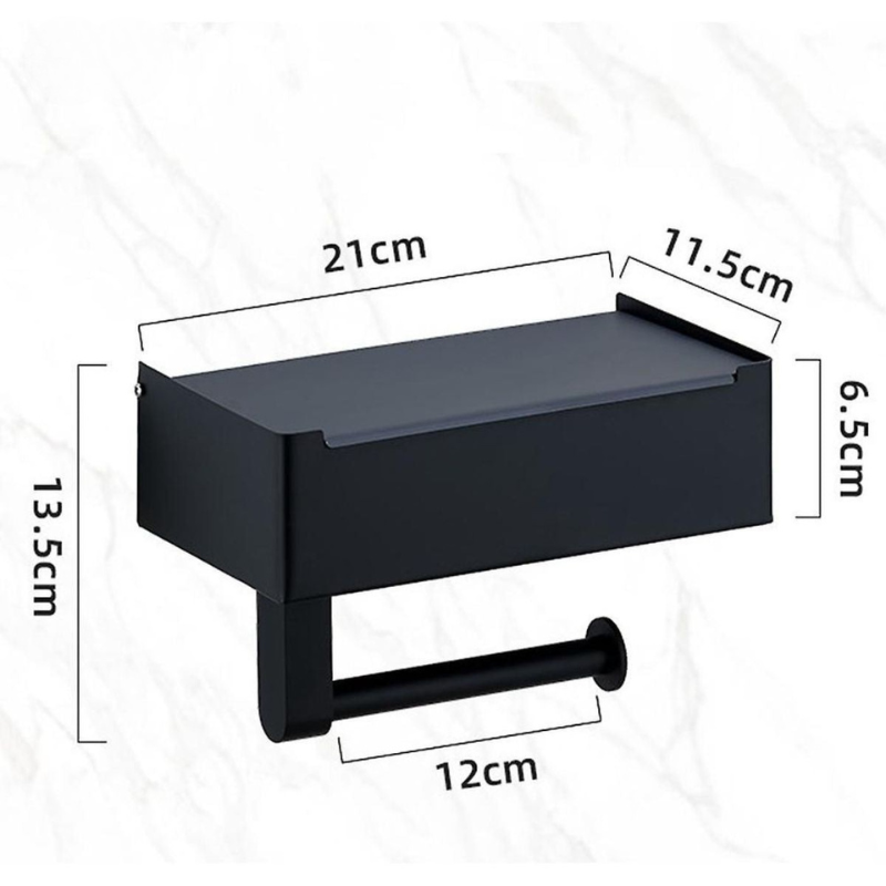 SteelDeluxe Toilet Paper Holder – Stainless Steel with Multifunctional Waterproof Storage Shelf for Modern Bathrooms
