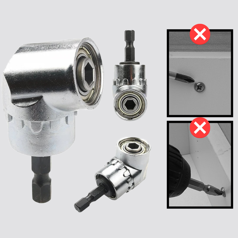 Hoekbooradapter - 105° hoek toegangshulpmiddel voor krappe ruimtes, chroom-vanadium-staal, compatibel met boren en schroevendraaiers
