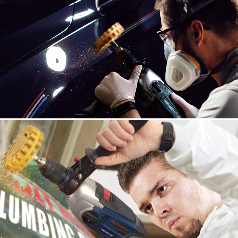 Elektrisch verwijderwiel voor stickers - compatibel met alle boormachines, duurzaam rubber, formaat 2 cm