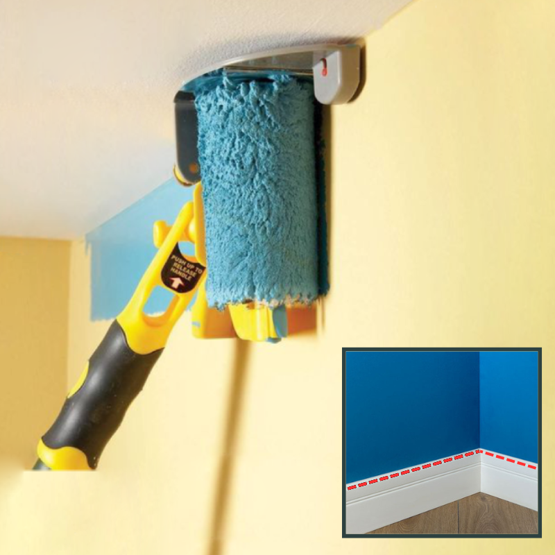 Easy Rand Verfroller met Gepatenteerd Randafdichtingssysteem - Professionele Afwerking voor Alle Oppervlakken, Lichtgewicht en Ergonomisch Ontwerp