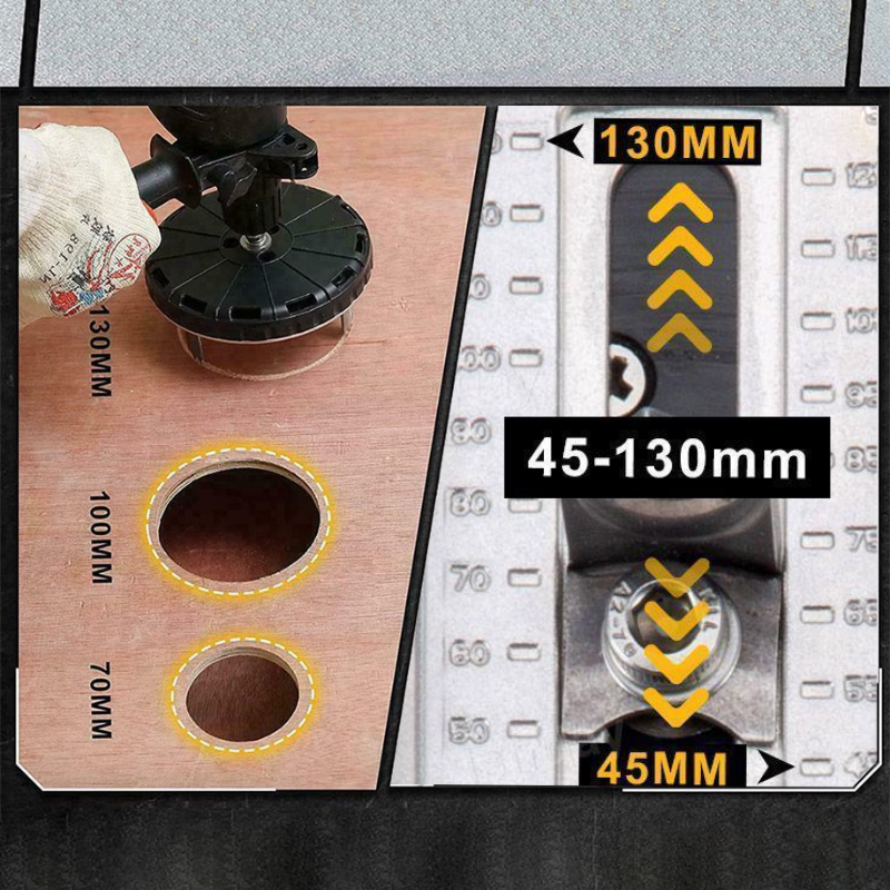 Verstelbaar gatzaaggereedschap voor houtbewerking - 4,5 tot 13 cm diameter, draagbaar met ultrascherpe bladen voor zuivere zaagsneden