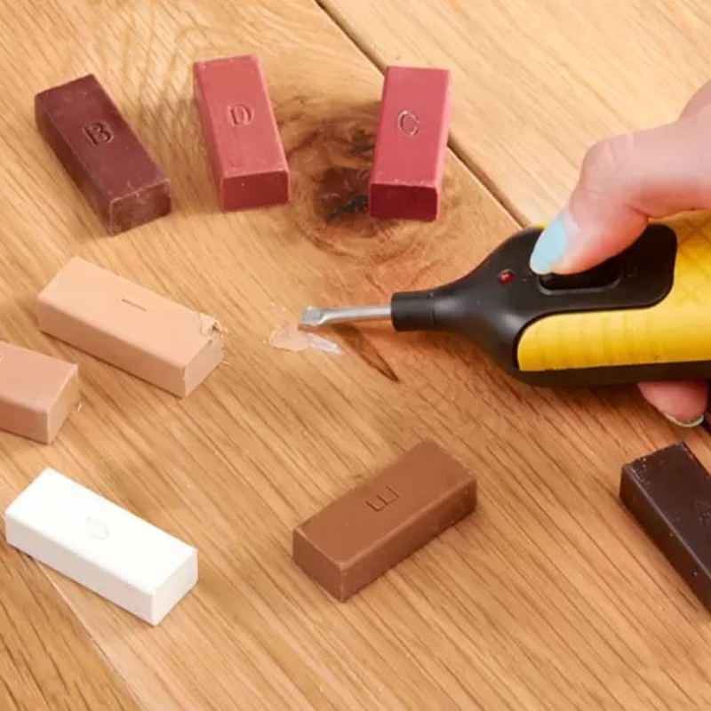 Reparatieset voor houten vloeren met smeltbare was en hittepen - 11 kleuropties voor naadloze restauratie en eenvoudig gebruik