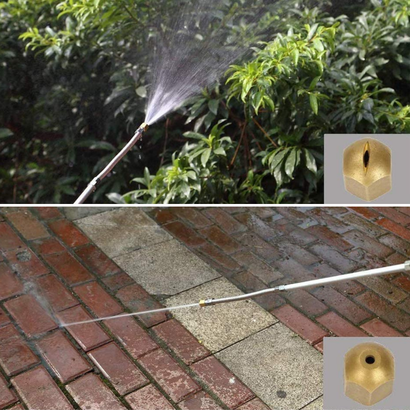 Hogedrukspuit met verstelbare sproeikop voor tuinslangen - duurzaam reinigingsgereedschap van aluminiumlegering in blauw