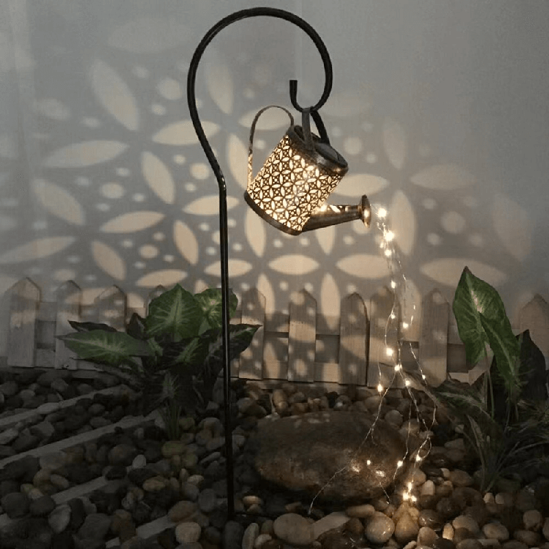 Tuinlamp op zonne-energie - smeedijzeren gieter met 36 LED-lampjes voor een magische buitenambiance