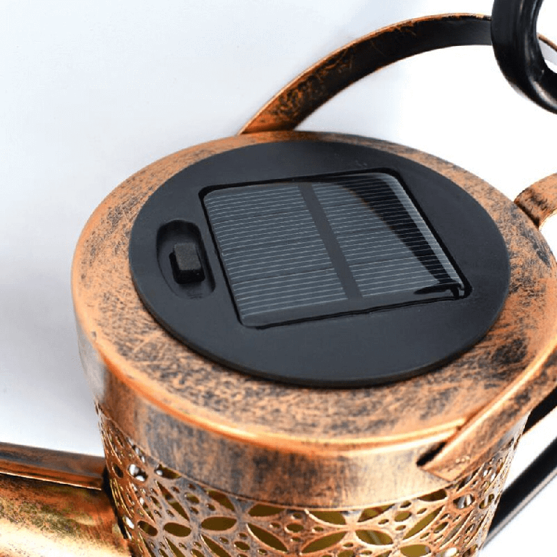 Tuinlamp op zonne-energie - smeedijzeren gieter met 36 LED-lampjes voor een magische buitenambiance