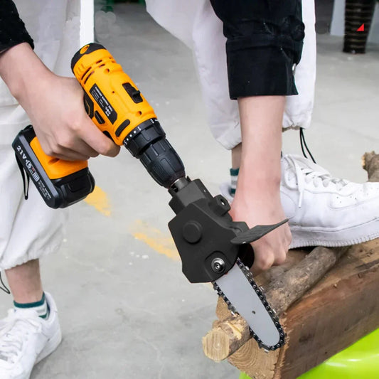 Mini accu-kettingzaag met ergonomische handgreep voor efficiënt zagen van hout - Lichtgewicht en compact ontwerp