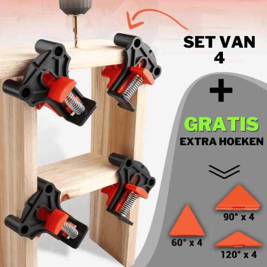 Verstelbare hoekklem-set voor hoeken van 60/90/120 graden - bediening met één hand voor houtbewerkingsprojecten
