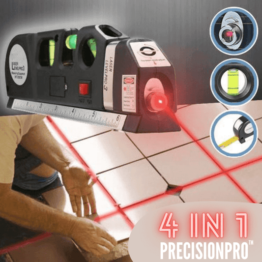 4-in-1 Laser Meetgereedschap - Laserwaterpas, Meetlint, Liniaal & Waterpas