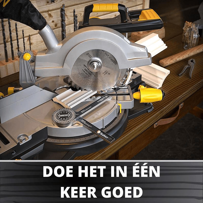 Precisie verstekzaag hoekmeetgereedschap met laser gegraveerde schaal voor nauwkeurige metingen - Compact ontwerp