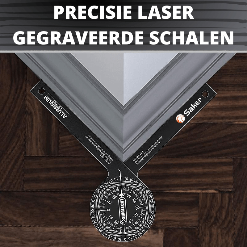Precisie verstekzaag hoekmeetgereedschap met laser gegraveerde schaal voor nauwkeurige metingen - Compact ontwerp