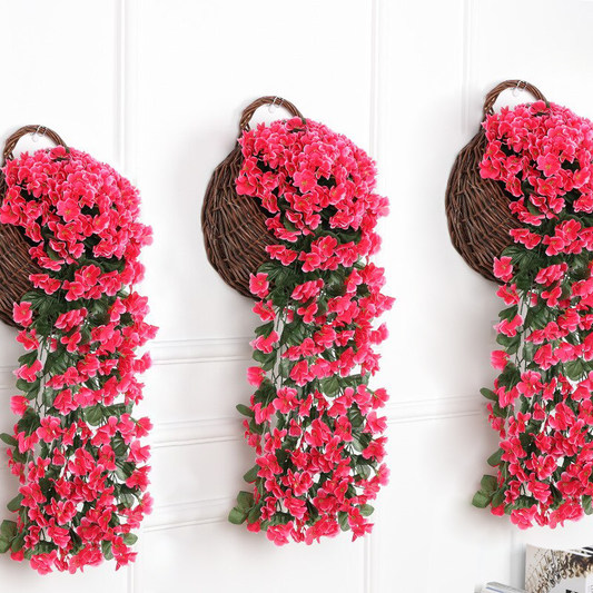 Levensechte Wisteria bloemstuk - 2-pack zijden bloemen met mand, allergie-vriendelijk Home Decor