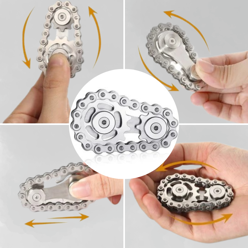 Chain Fidget Spinner - draagbaar stress-speelgoed met kalmerend geluid, compact ontwerp, roestvrij staal, verkrijgbaar in meerdere kleuren