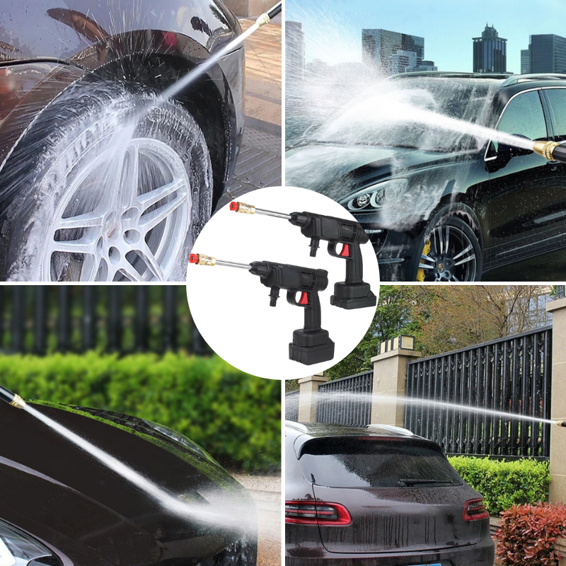 Draagbare elektrische hogedrukreiniger met schuimfles en twee mondstukken - efficiënte slang van 5 meter voor dieptereiniging