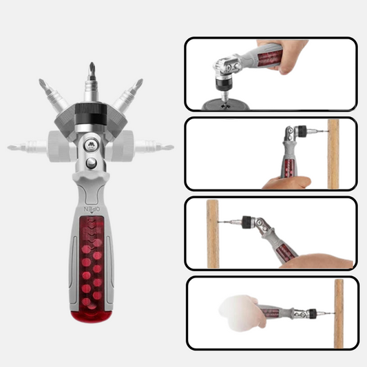 10-in-1 veelzijdige schroevendraaier met roterende kop en ergonomische grip - duurzaam gereedschap van nikkelchroom gelegeerd staal