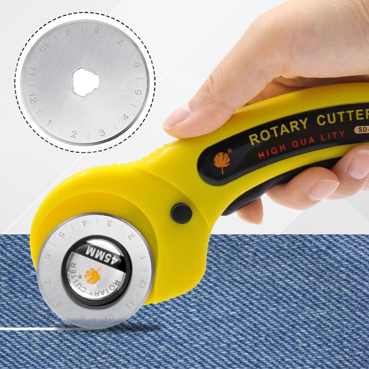 Ultra-scherpe roterende stofsnijder met ergonomisch ontwerp - precisie snijgereedschap voor naaien en doe-het-zelf projecten