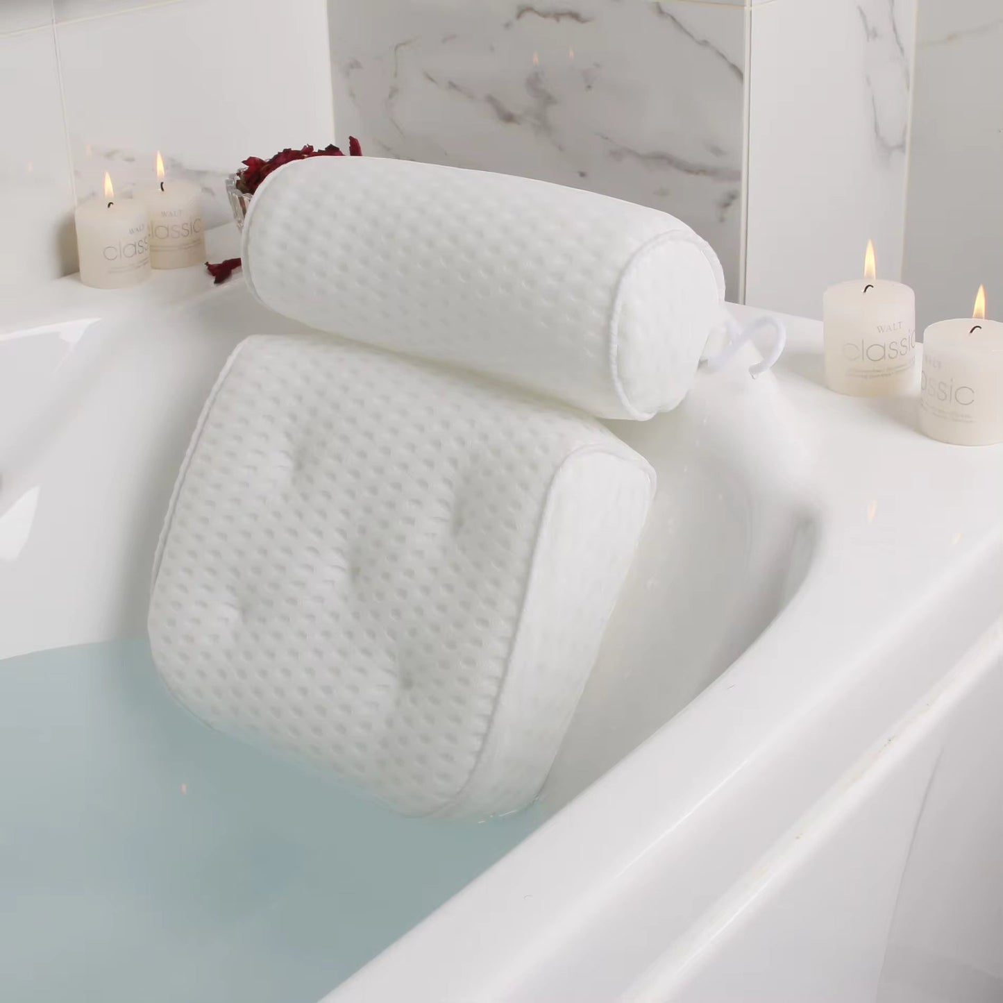 ErgoRelax Bath Pillow – Ergonomic, Quick-Drying Spa Pillow with Anti-Slip Suction Cups for Neck, Shoulder, and Back Support