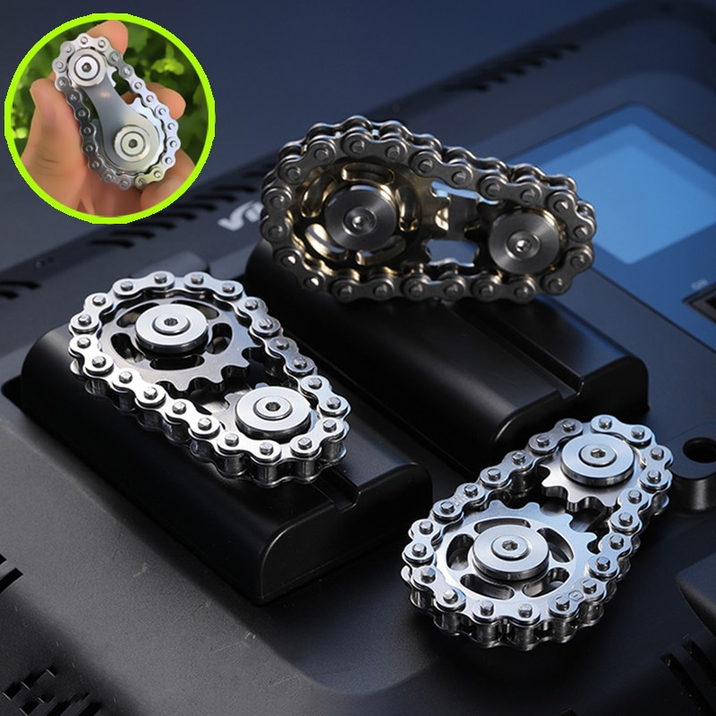 Chain Fidget Spinner - draagbaar stress-speelgoed met kalmerend geluid, compact ontwerp, roestvrij staal, verkrijgbaar in meerdere kleuren